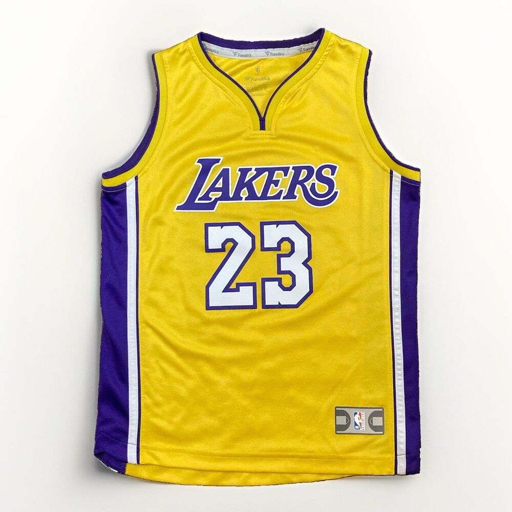 Fanatics Los Angeles Lakers LeBron James 23 Jersey Kids Youth Medium Yellow NBA